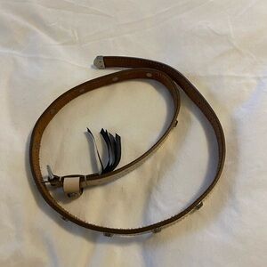 Allsaints Leather Cream Studded Belt